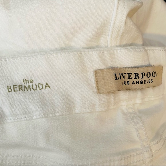 Liverpool White Pull-On Chloe Cuffed High Rise Jean Shorts - Picture 10 of 11